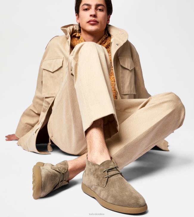 Tod\'s 8NXV781 béžová muži púštne čižmy v semišovom prevedení