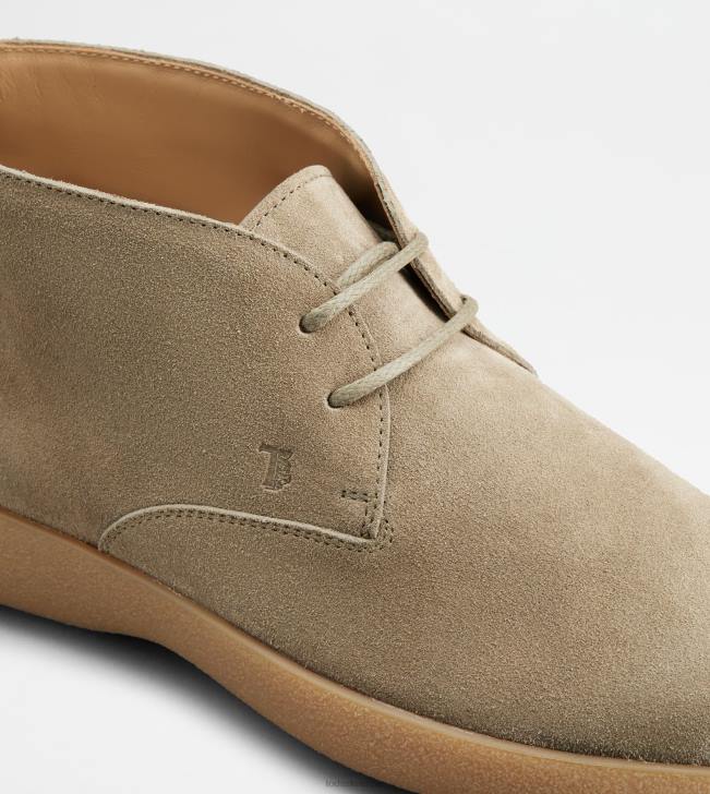 Tod\'s 8NXV781 béžová muži púštne čižmy v semišovom prevedení