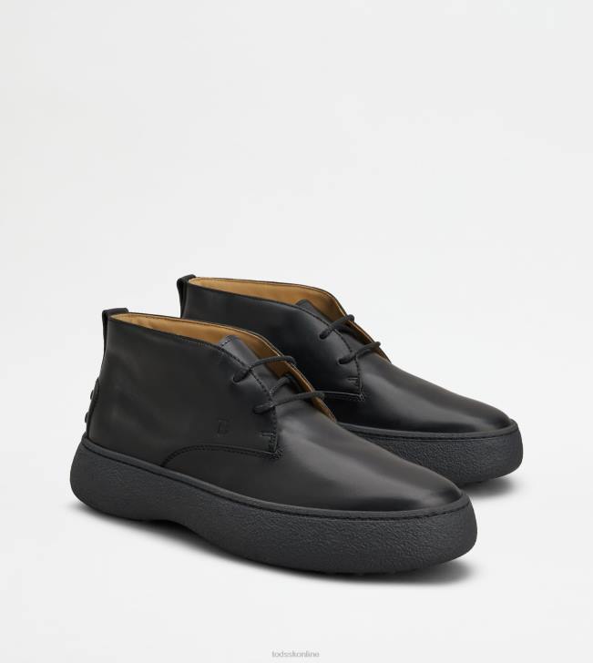Tod\'s 8NXV782 čierna muži w. g. púštne čižmy v koži
