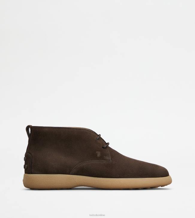 Tod's 8NXV783 hnedá muži púštne čižmy v semišovom prevedení