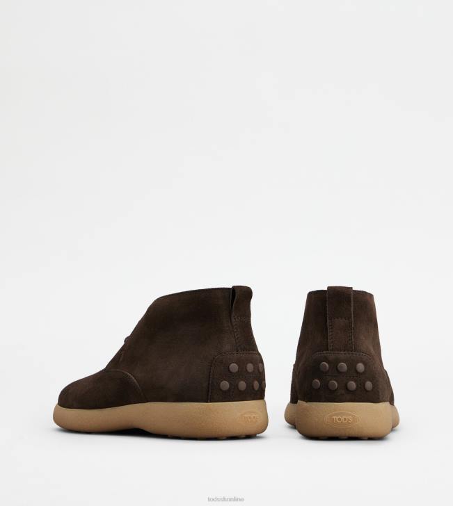 Tod\'s 8NXV783 hnedá muži púštne čižmy v semišovom prevedení