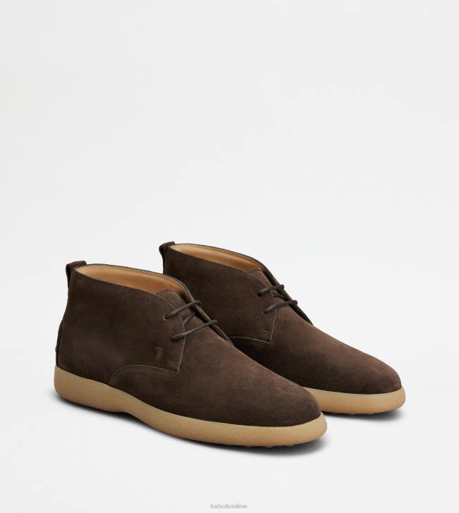 Tod\'s 8NXV783 hnedá muži púštne čižmy v semišovom prevedení