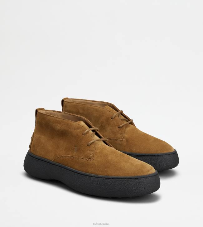 Tod\'s 8NXV785 hnedá muži w. g. púštne čižmy v semišovom prevedení