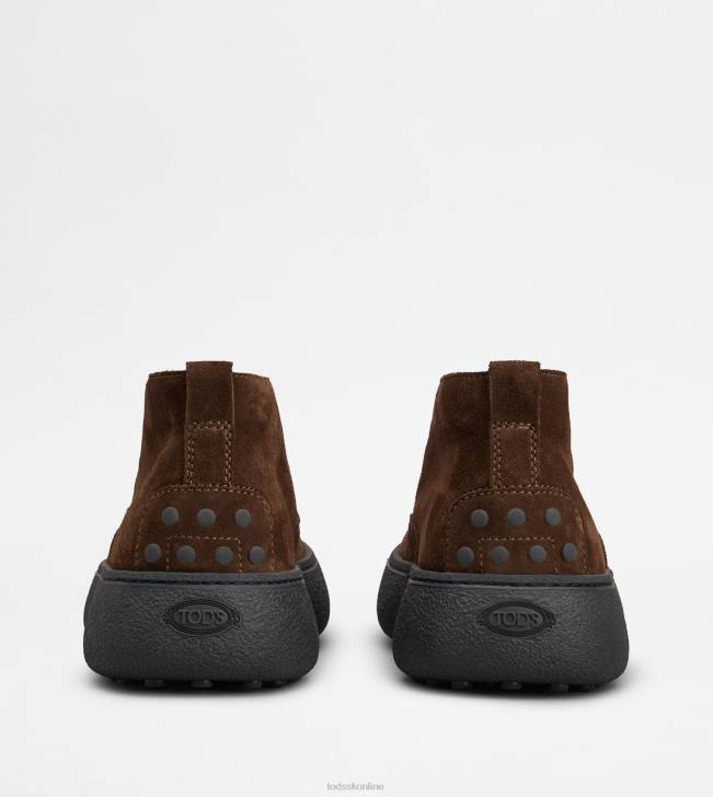 Tod\'s 8NXV786 hnedá muži w. g. púštne čižmy v semišovom prevedení