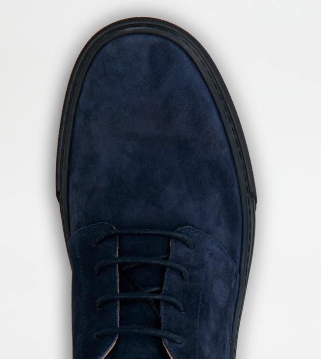 Tod\'s 8NXV787 Modrá muži púštne čižmy v semišovom prevedení