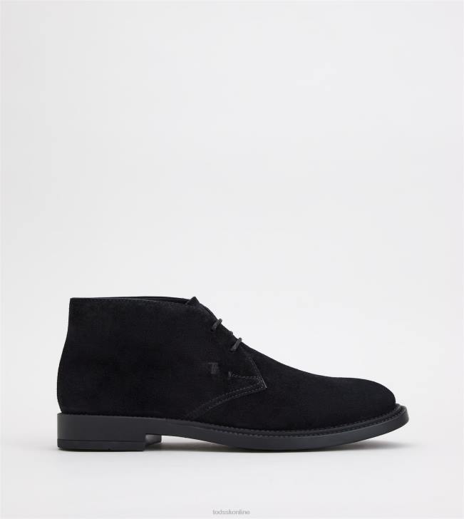 Tod's 8NXV789 čierna muži púštne čižmy v semišovom prevedení