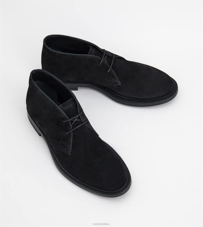 Tod\'s 8NXV789 čierna muži púštne čižmy v semišovom prevedení