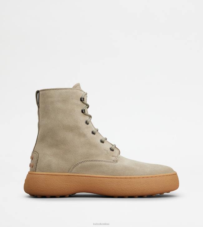 Tod's 8NXV791 béžová muži w. g. šnurovacie členkové čižmy zo semišu