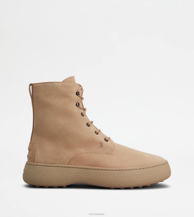 Tod's 8NXV792 béžová muži w. g. šnurovacie členkové čižmy zo semišu