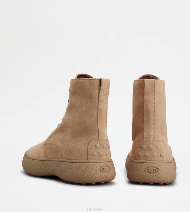 Tod\'s 8NXV792 béžová muži w. g. šnurovacie členkové čižmy zo semišu