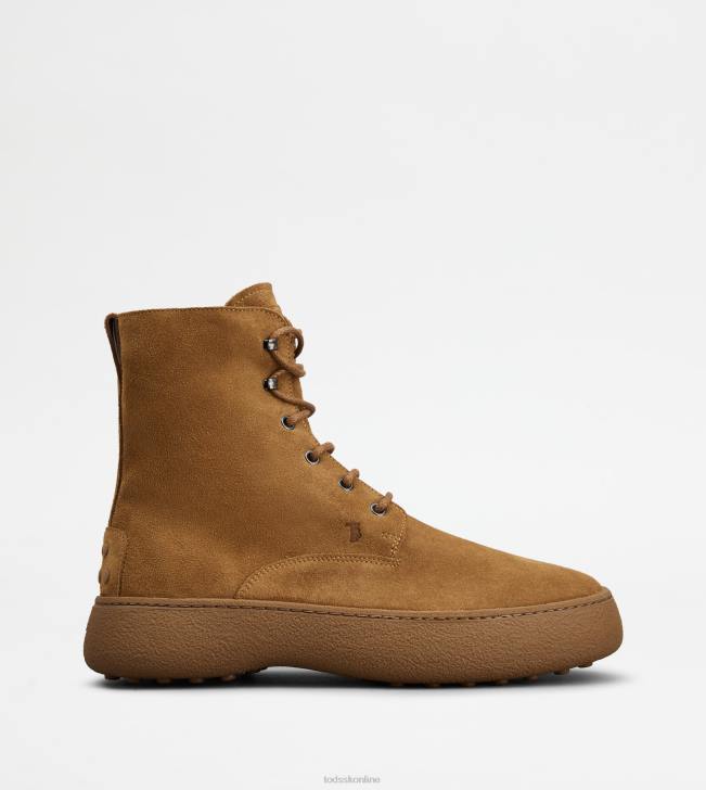Tod's 8NXV793 hnedá muži w. g. šnurovacie členkové čižmy zo semišu