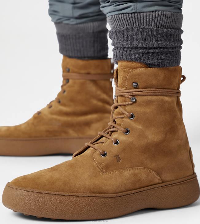 Tod\'s 8NXV793 hnedá muži w. g. šnurovacie členkové čižmy zo semišu