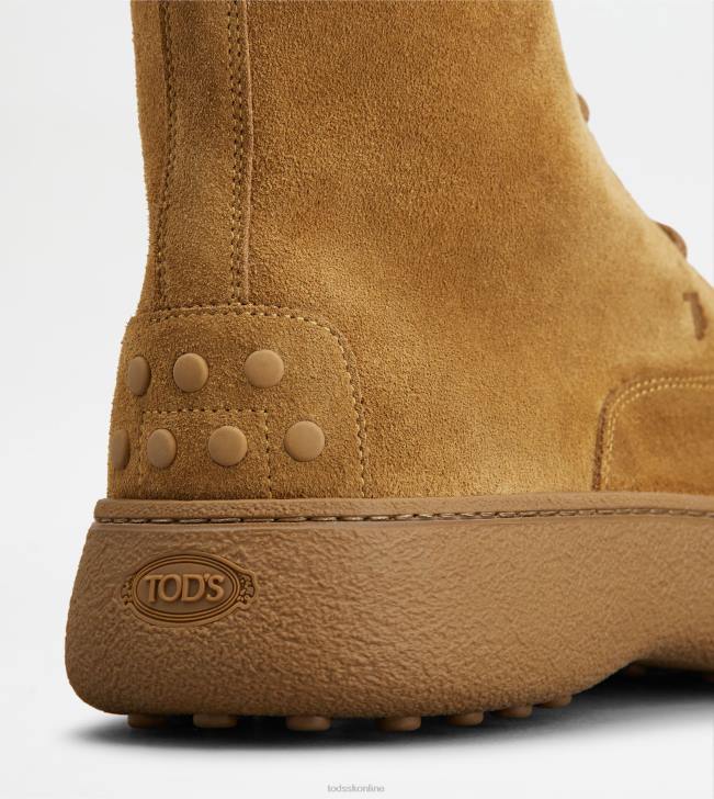 Tod\'s 8NXV793 hnedá muži w. g. šnurovacie členkové čižmy zo semišu