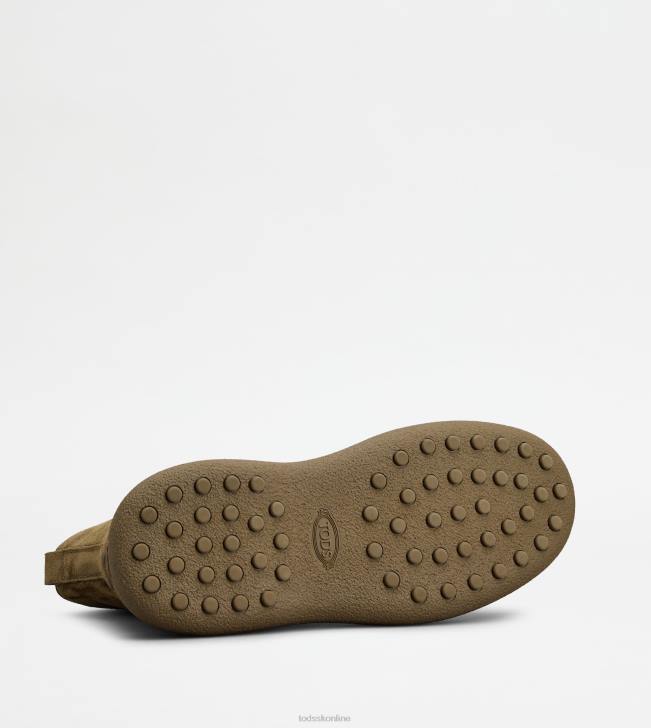 Tod\'s 8NXV794 zelená muži w. g. šnurovacie členkové čižmy zo semišu