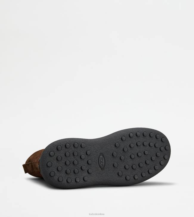 Tod\'s 8NXV796 hnedá muži w. g. šnurovacie členkové čižmy zo semišu