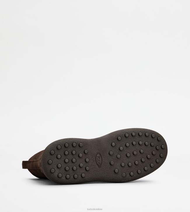 Tod\'s 8NXV797 hnedá muži w. g. šnurovacie členkové čižmy zo semišu