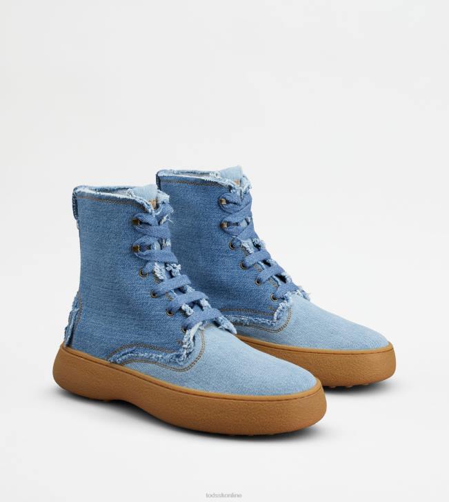 Tod\'s 8NXV799 svetlo modrá muži w. g. šnurovacie členkové čižmy z džínsoviny