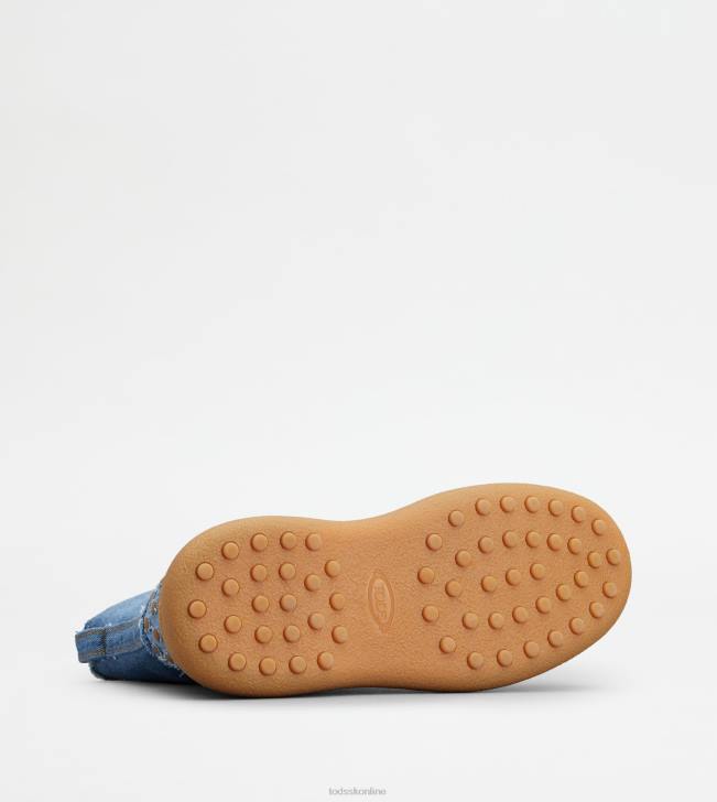 Tod\'s 8NXV799 svetlo modrá muži w. g. šnurovacie členkové čižmy z džínsoviny