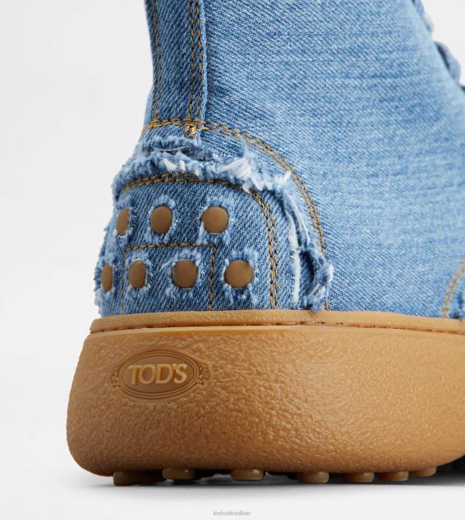 Tod\'s 8NXV799 svetlo modrá muži w. g. šnurovacie členkové čižmy z džínsoviny