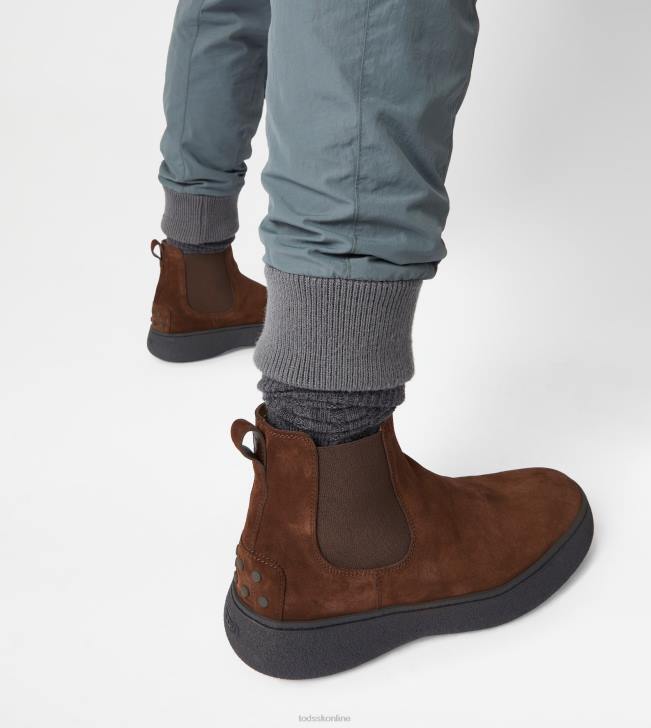 Tod\'s 8NXV800 hnedá muži w. g. semišové čižmy chelsea