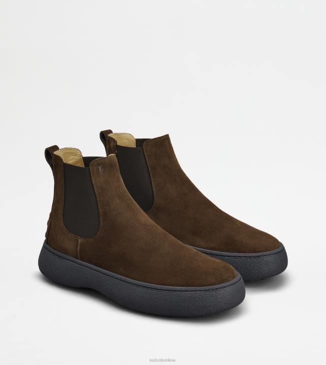 Tod\'s 8NXV800 hnedá muži w. g. semišové čižmy chelsea