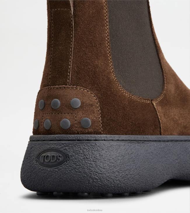 Tod\'s 8NXV800 hnedá muži w. g. semišové čižmy chelsea