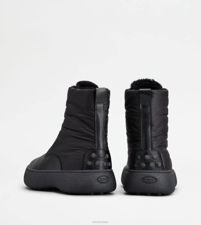 Tod\'s 8NXV801 čierna muži w. g. šnurovacie členkové čižmy z kože a látky
