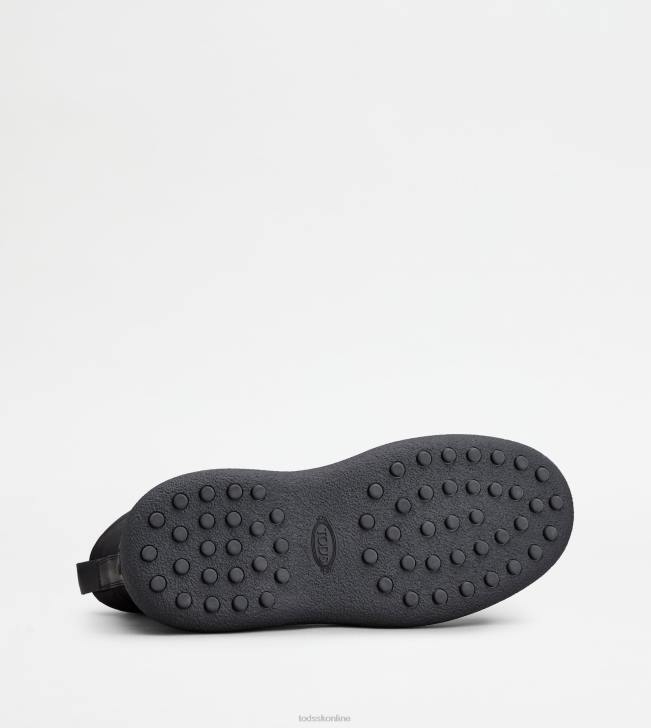 Tod\'s 8NXV801 čierna muži w. g. šnurovacie členkové čižmy z kože a látky