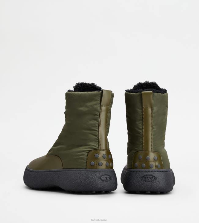 Tod\'s 8NXV802 zelená muži w. g. šnurovacie členkové čižmy z kože a látky