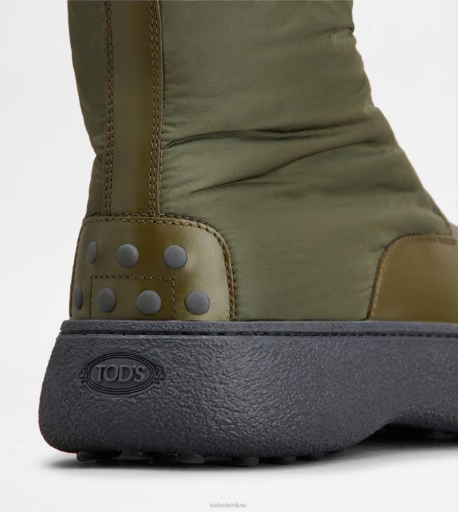 Tod\'s 8NXV802 zelená muži w. g. šnurovacie členkové čižmy z kože a látky