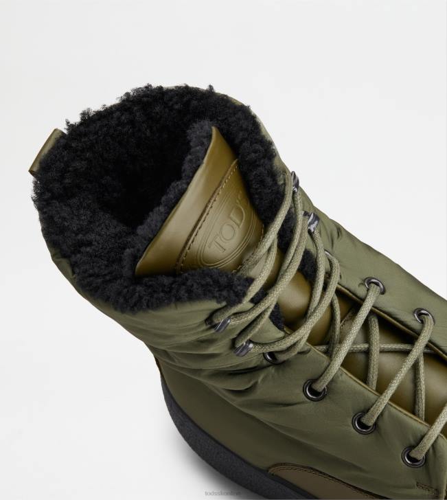 Tod\'s 8NXV802 zelená muži w. g. šnurovacie členkové čižmy z kože a látky