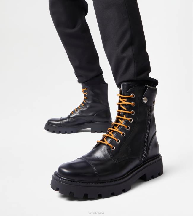 Tod\'s 8NXV813 čierna muži bojové topánky v koži
