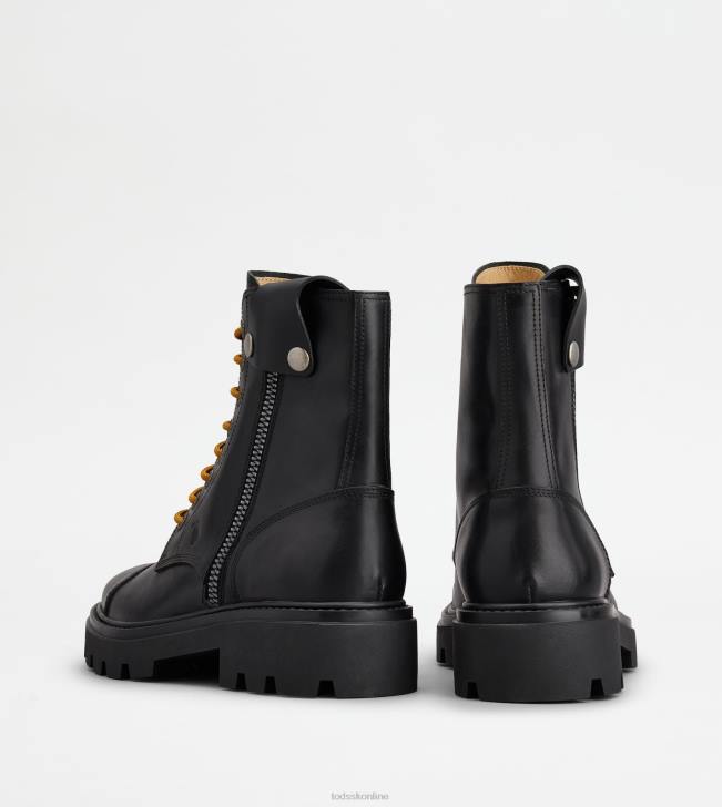 Tod\'s 8NXV813 čierna muži bojové topánky v koži