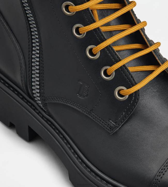 Tod\'s 8NXV813 čierna muži bojové topánky v koži