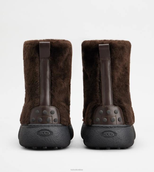 Tod\'s 8NXV814 hnedá muži w. g. šnurovacie členkové čižmy z ovčej kože