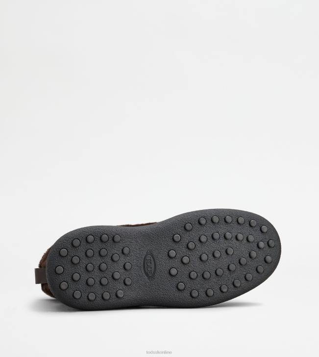 Tod\'s 8NXV814 hnedá muži w. g. šnurovacie členkové čižmy z ovčej kože
