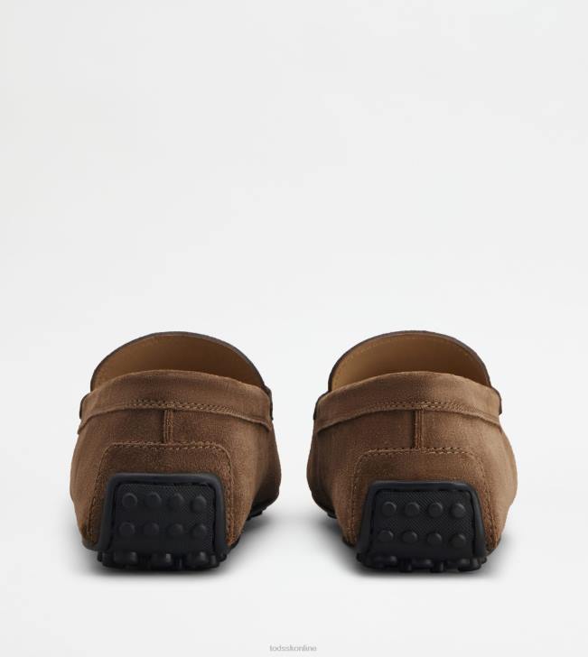 Tod\'s 8NXV694 hnedá muži mestské gommino vodičské topánky v semišovej úprave