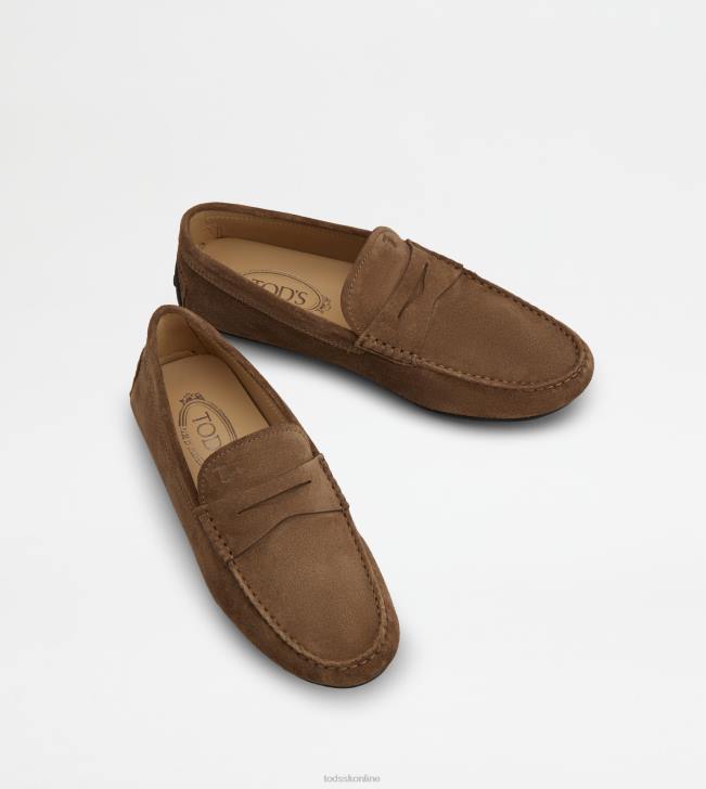 Tod\'s 8NXV694 hnedá muži mestské gommino vodičské topánky v semišovej úprave