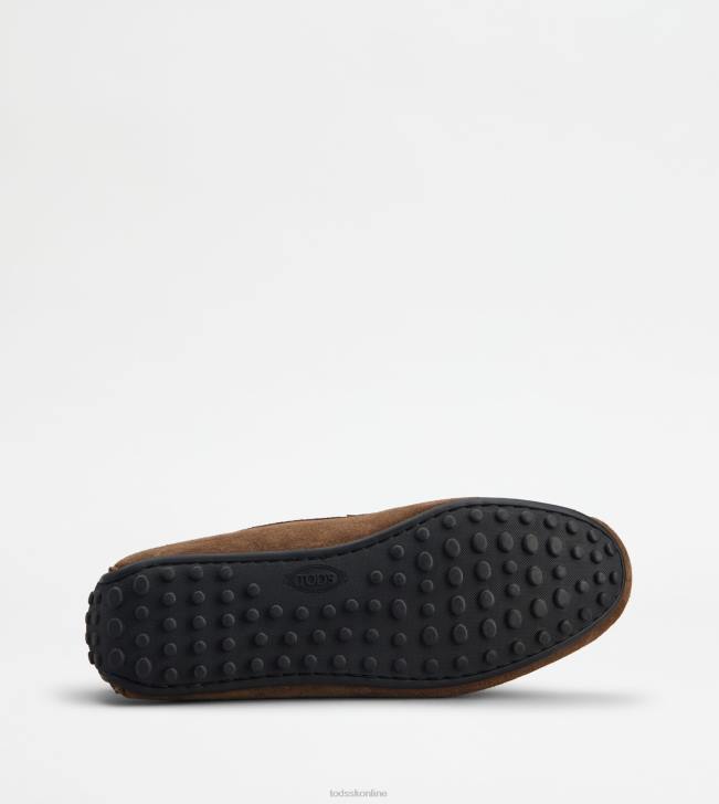 Tod\'s 8NXV694 hnedá muži mestské gommino vodičské topánky v semišovej úprave