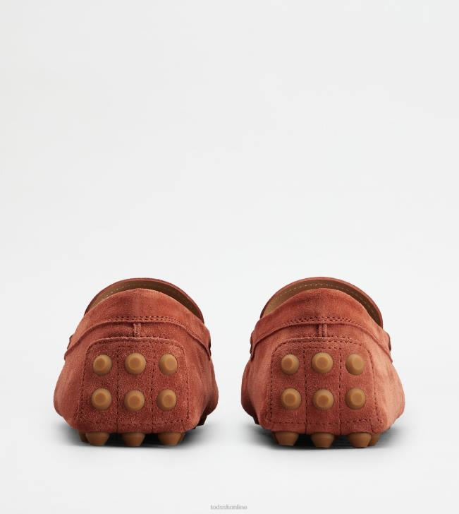 Tod\'s 8NXV712 červená/hnedá muži gommino bublina v semišu