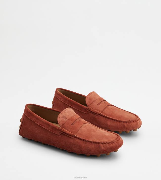Tod\'s 8NXV712 červená/hnedá muži gommino bublina v semišu