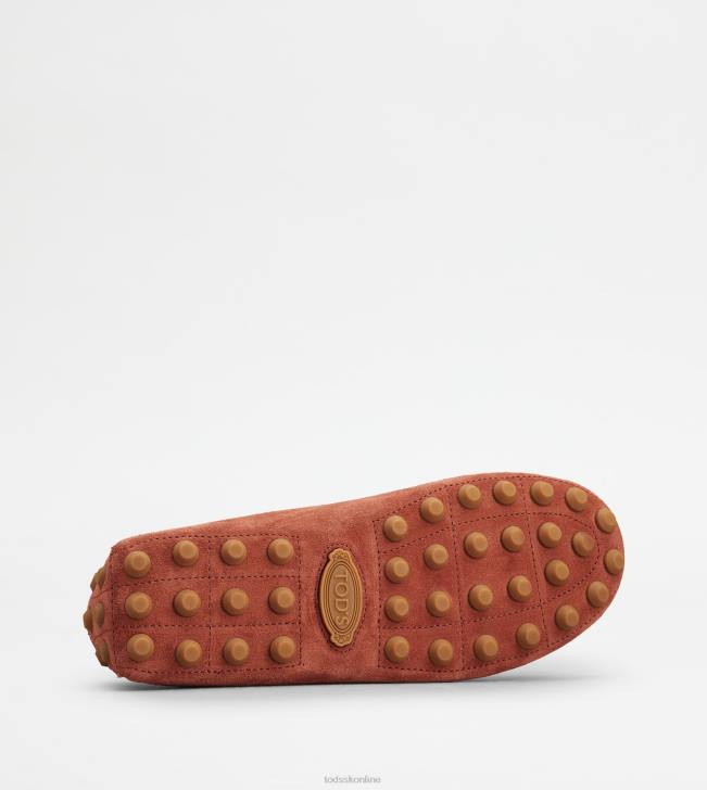 Tod\'s 8NXV712 červená/hnedá muži gommino bublina v semišu