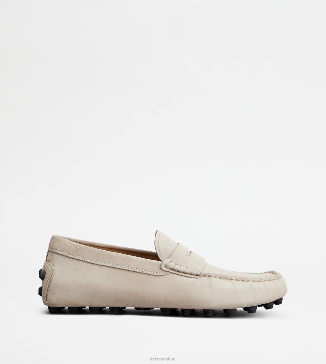 Tod's 8NXV714 sivobiela/čierna muži gommino bublina v semišu