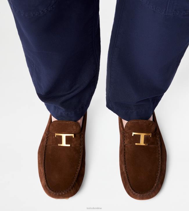 Tod\'s 8NXV718 hnedá/béžová muži t nadčasová gommino bublina v semišovej úprave