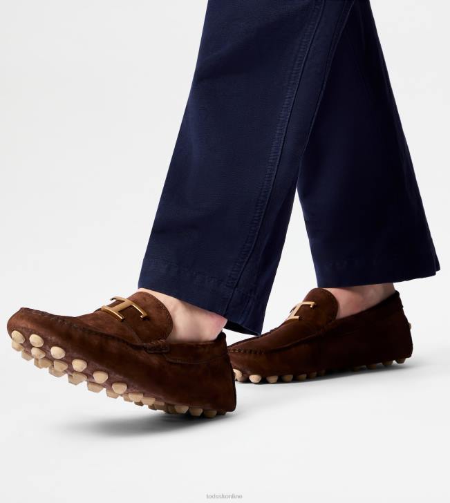 Tod\'s 8NXV718 hnedá/béžová muži t nadčasová gommino bublina v semišovej úprave
