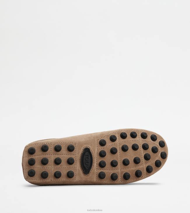 Tod\'s 8NXV720 béžová/čierna muži gommino bublinkové mules v semišovej úprave