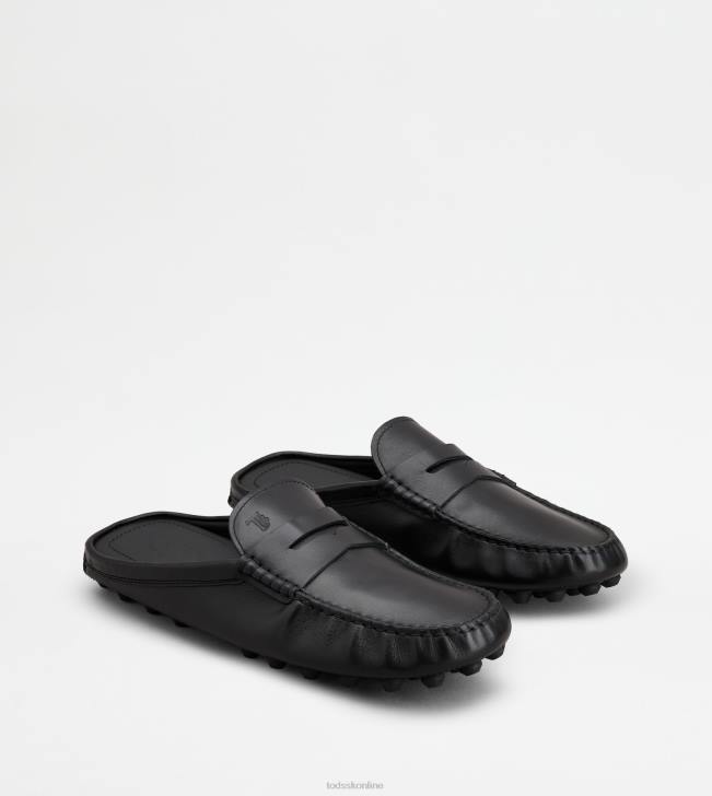 Tod\'s 8NXV721 čierna muži gommino bublinkové mules v koži