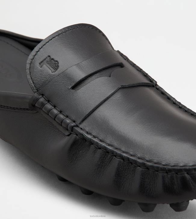 Tod\'s 8NXV721 čierna muži gommino bublinkové mules v koži