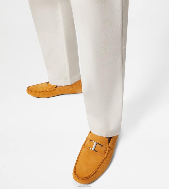 Tod\'s 8NXV722 žltá muži gommino vodičské topánky z nubuku