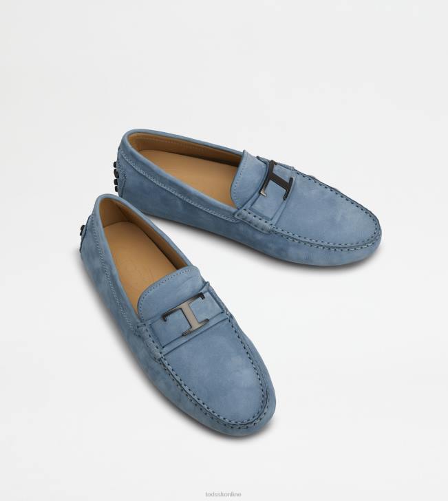 Tod\'s 8NXV723 svetlo modrá muži gommino vodičské topánky z nubuku